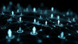 © Teeraphon - Abstract colorful business connection of lines from nodes It is connected to endless nodes and represents the innovation of communication cyber security in the network with black background
