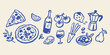 © Victoria - Italian Food Set Sketch Doodle Vintage Vector
