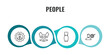 © Farahim - people outline icon set. thin line perfect worker, devil mask, women dress, man with target icons. editable vector