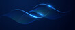 © kanpisut - Abstract blue glowing wave lines technology background