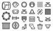 © Vector Galaxy - Technical engineering and mechanical component line icon set with technical
