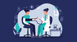 © Sandra - Medical Examination Illustration: Doctor Checking Patient's Blood Pressure in Clinic Setting