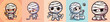 © Vectoryu - Five cute cartoon mummy characters in different poses.
