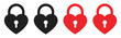 ©  Masud Khabir - Heart-shaped padlock icon featuring black and red love lock symbols for emotional security and relationship concepts