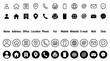 © thiago - A collection of clean, modern icons representing various contact methods like name, address, phone, email, and website for business use.