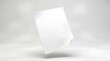 © Anis - Clean blank white sheet of paper gently floating in a pristine minimalist studio environment, offering a versatile empty space for design, text, or presentation mockups