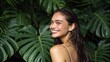 © david - Tropical Skincare Beauty Portrait with Natural Glow and Fresh Radiance