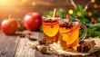 © bashkirovaphoto - Warm mulled apple cider with cinnamon, star anise, orange. Festive, cozy drink for winter holidays.