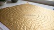 © Amri - Golden Surface with Circular Patterns and Motivational Text Stay Centered Always for Calmness and Focus in Mindfulness Practices