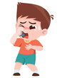 © sararoom - Child Using Asthma Inhaler Cartoon Illustration