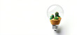 © BestDesginWorld - Creative light bulb filled with small cactus plants symbolizing ecofriendly innovation and growth ideas
