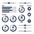 © JuliusGideon - Infographic illustration showcases skills, statistics, and timelines for project management and data analysis in a professional setting.