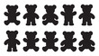 © Jawad - Cute teddy bear silhouette icon sheet with diverse, adorable toy shapes