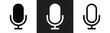 © GraphicGlow - Microphone icon set vector mic icon symbol ; Podcast microphone web icon ; record, audio, sound, voice icons. editable stroke outline style for app user interface and web vector elements