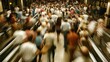 © slamet - People using escalator blurred motion