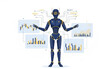 © Irwanto Labs - Humanoid AI robot actively processing and visualizing complex data for business intelligence. This technology brings strategic insights for analytics and future innovation