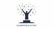 © kimis - Silhouette of a person with raised arms in confetti