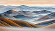 © AizayStock - Rolling mountain valleys enveloped in soft fog and mist under atmospheric morning light