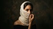 © faiz - Woman with white cloth covering face, mysterious portrait