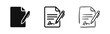 © drawing lines - Document with Signature and Pen Icon Set in Solid Outline and Hand Drawn Styles