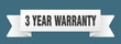 © BHM - 3 year warranty ribbon isolated on transparent background. 3 year warranty ribbon