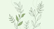 © mohan - Minimalist Botanical Illustration: Delicate Leaves and Stems on Light Green Background