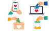 © Andrei - Online and cash donation methods with hearts and helping hands