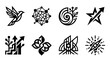 © sajawal - Set of abstract graphic symbols representing growth, connection, nature, and innovation