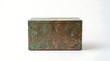 © bot - Isolated oxidized copper box with weathered patina texture and rustic metal finish for vintage storage display themes