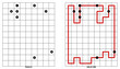 © Alex - Masyu puzzle series with pearl circles and solution paths. Logic grid game for brain teasers, activity books, and printable worksheets. Clean vector illustration