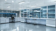 © vipman4 - Modern scientific laboratory interior with advanced equipment, computers and research workstations, medical and pharmaceutical lab environment. 3D illustration
