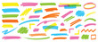 © Salam Studio - Highlighter marker brush stroke set vector with colorful hand drawn lines, underlines and text highlight elements
