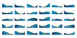 © Stellarisa - Collection of Modern Elegant Abstract Blue and Gold Wavy Border Decoration Gradient Illustration