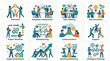 © Nunkie Vector Art - Business team collaboration and communication with project management strategy and planning