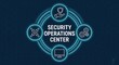 © Onetrick  - security operations center tech concept.A centralized unit that handles security monitoring, detection, and response within an organization social network concept