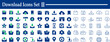© hannan graphis  - Download Icons Set Flat Two Color Vector Collection with Cloud File Storage and Data Transfer Symbols