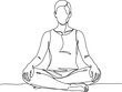 © Raja - A continuous single line drawing of a person sitting in a meditative yoga pose on the floor