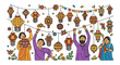 © miracley - People hanging colorful lanterns outdoors together.