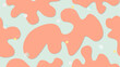 © Ainun - Minimalist seamless abstract pattern with fluid orange shapes on mint green backdrop