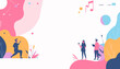 © Diverse - Dynamic lifestyle scene with runner and musician illustration