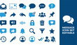 © Iconesia Studio - Message icon set flat vector collection - communication, social media and business icons