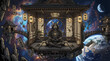 © Simon - Armored samurai meditates peacefully in a serene, floating Japanese temple, surrounded by a cosmic panorama of galaxies and planets, merging ancient culture and universal mystique