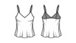 © MOHAMMAD SALIM  - Minimalist striped sleeveless dress with bow details on two models Vector