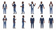 © bajeng - A collection of pixelated characters showcasing a man in various poses