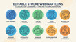 © su - Editable stroke webinar icons set.