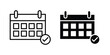 © Win - Schedule icon stroke and solid black editable vectors