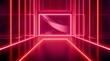 © Main - Futuristic Neon Corridor with Glowing Red Lights and Reflections.