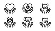 © AI PIC - Illustration of Hands Cradling Animals and Hearts Representing Care and Compassion for Pets