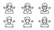 © AI PIC - Line Art Illustration of Diverse Group of Young People Smiling and Expressing Happiness in Modern