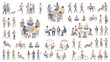 © HA.Nandana - Public Queues and Commuters Vector Set with Flat Scale People Figures Waiting in Lines